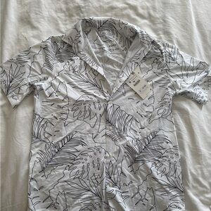 Zara Men's White Patterned Shirt